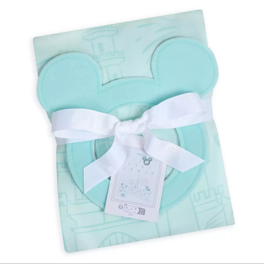 New Disney Baby Blanket with Mickey Ears - Mint